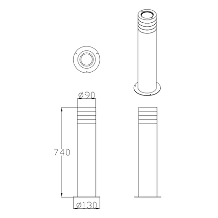 Lampa Ogrodowa Stojąca Słupek E27 Czarna IP54 Rino Sanico Goldlux