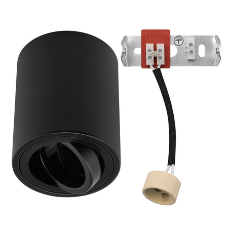 Oprawa Natynkowa HALOGENOWA Spot Tuba Ruchoma LUNDO GU10 LUMILED Okrągła Czarna 80mm