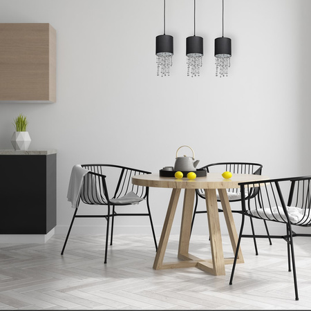 Lampa wisząca ALMERIA 3xE27 Elegancka Sznury Korali Chrom MLP64300 Milagro Metal + Tworzywo sztuczne+ Tkanina