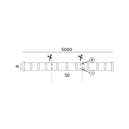 Taśma Pasek LED 2W 270lm 6500 Zimna 2835LED 12V 5m Tramo Kobi