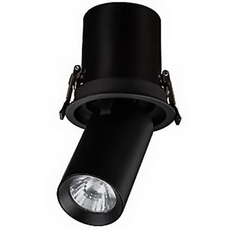 Oprawa HALOGENOWA Podtynkowa Ruchoma Okrągła Czarna Mat GU10