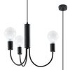 Lampa Sufitowa Wisząca Zwis 3x E27 Żyrandol Nieregularna Czarna Nowoczesna Piccolo Sollux