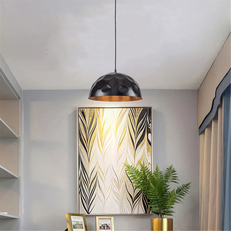 Lampa Sufitowa HEMISPHERE 6777 Nowodvorski Czarno-Złota E27 Wisząca Stal ?34 cm Nowoczesna