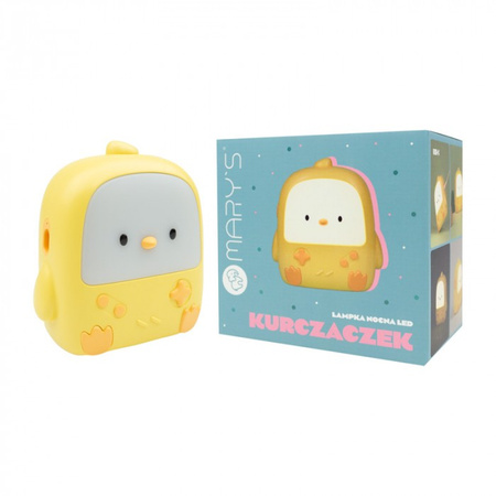 Lampka Nocna Dziecięca LED 1W 3000K Ciepła USB Akumulatorowa 1200mAh Żółta KURCZACZEK MARY'S