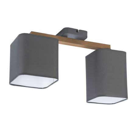 Lampa Sufitowa TORA GRAY Żyrandol Grafitowa Drewniana Skandynawska 2xE27 4165 TK Lighting
