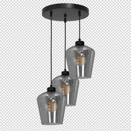 Lampa wisząca SANTIAGO 3xE27 Klosz Przydymione Szkło MLP6612 Metal + Szkło