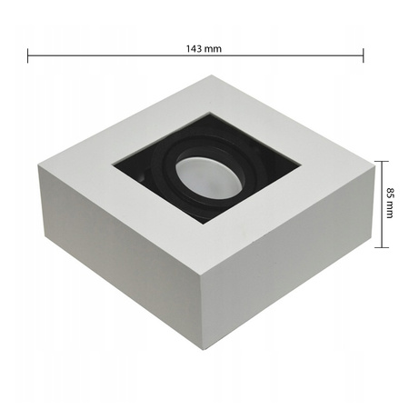 Oprawa Natynkowa Halogenowa Tuba Reflektor Spot GU10 Kwadratowa Ruchoma Biała Czarna Nemo Masterled