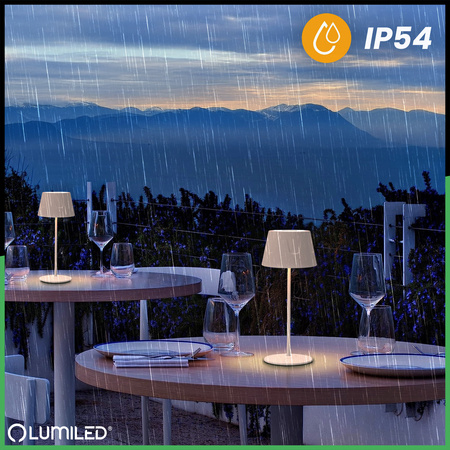 Lampa Ogrodowa LED Stojąca Ozdobna Stołowa Nocna USB Ściemnialna Dotykowa Biała FIORA LUMILED