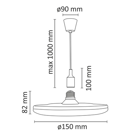 LAMPA wisząca, SUFITOWA KIKI 1xE27 10W BIAŁA 3000K GOLDLUX (Polux)