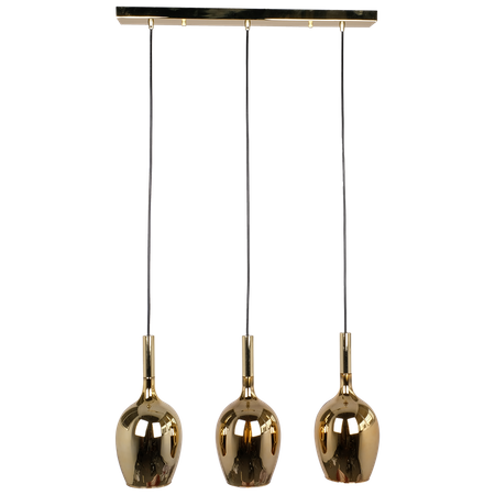 Lampa wisząca TANGO 3xE14 Opływowy Klosz Złoty Milagro ML6168 Metal + Szkło
