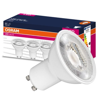 3x Żarówka LED PAR16 Reflektor GU10 2.8W = 35W 230lm 2700K Ciepła 60° VALUE Osram
