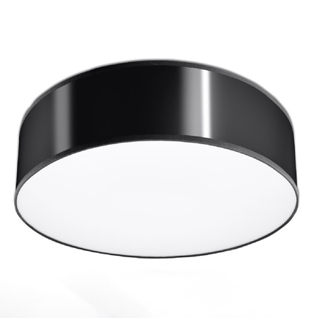 Lampa Sufitowa Plafon 2x E27 Okrągła Czarna Minimalistyczna Arena Sollux