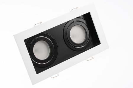 Oprawa HALOGENOWA GEMINUS Podtynkowa Ruchoma KWADRAT Biała 2x GU10