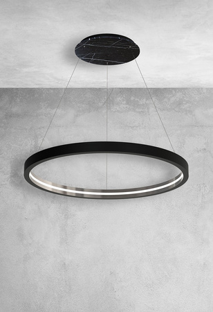 Lampa wisząca CASSIOPEIA 14W LED Okrągła Rama Czarny Chrom MZ5044 Milagro by Maciej Zień