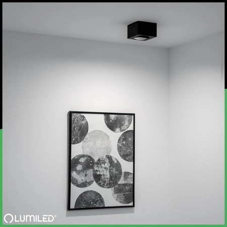 Oprawa Natynkowa HALOGENOWA Tuba Spot Ruchoma Kwadratowa Czarna 50mm + Wkład LED 5W 3000K  AMAT-S LUMILED