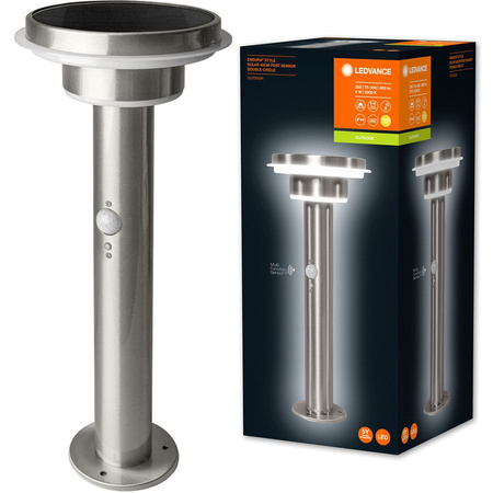 Lampa Ogrodowa LED Zewnętrzna Stojąca Słupek Ściemnialna 40cm 6W 400lm 3000K IP44 Srebrny Z Czujnikiem Ruchu i Zmierzchu Endura Ledvance