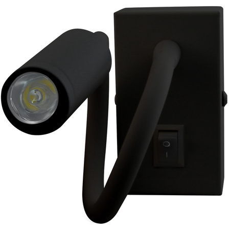 Lampa Ścienna LED Elastyczny Kinkiet do Czytania LEO 3W 4000K Czarny