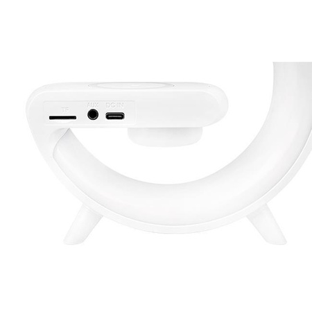 Lampka Biurkowa Stołowa LED 3W 420lm RGB Akumulatorowa Gamingowa Ładowarka Indukcyjna Głośnik BlueTooth Włącznik On/Off Biała Masterled