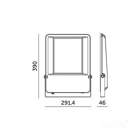 Naświetlacz LED Zewnętrzny Ogrodowy 150W 19500lm 4000K Neutralny 120° IP65 IK06 Czarny Seul Kobi