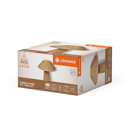 Lampa Stołowa Oprawa Biurkowa Stojąca Dekoracyjna E27 Brązowy USB-C Decor Ledvance