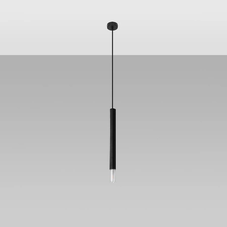 Lampa Sufitowa Oprawa Natynkowa SPOT TUBA G9 Wisząca Zwis Tubularna Czarna Nowoczesna Wezyr Sollux