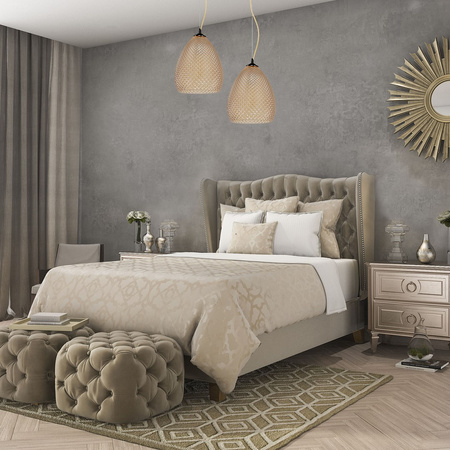 Lampa wisząca bursztynowa w stylu glamour MiLAGRO 1xE27 FIJI