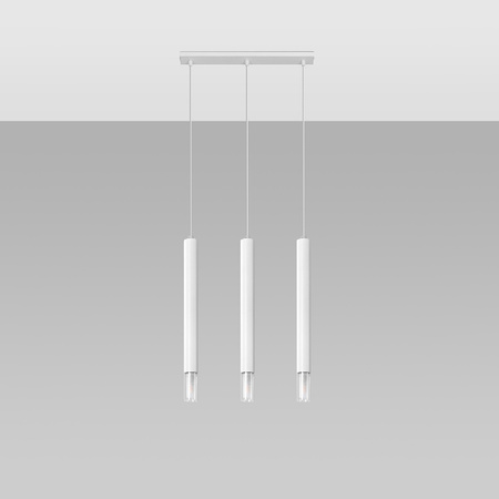 Lampa Sufitowa Oprawa Natynkowa SPOT TUBA 3x G9 Wisząca Zwis Tubularna Biała Nowoczesna Wezyr Sollux