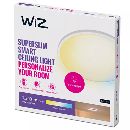Plafon LED Lampa Sufitowa Natynkowa 14W 2700-6500K Biały SMART WiFi WiZ