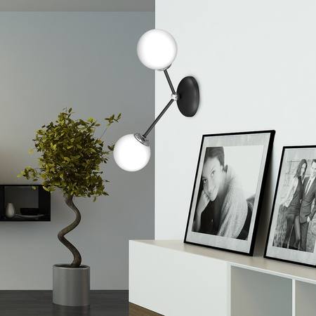 Lampa Ścienna Kinkiet JOY Czarna 2xE14 Milagro
