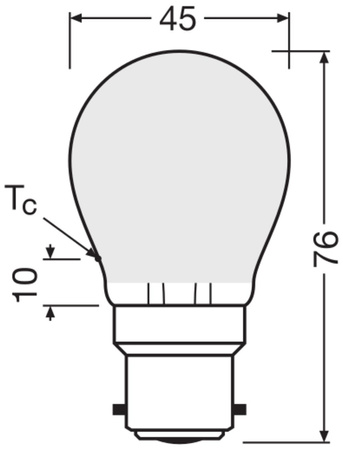 Żarówka LED P45 B22d 4W = 40W 470lm 2700K Ciepła Biała FILAMENT LEDVANCE