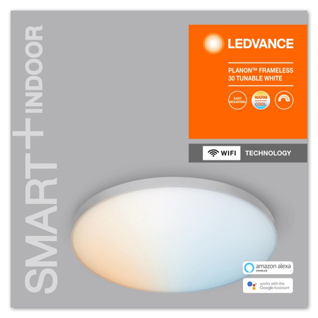 Plafon LED Panel Natynkowy Bezramkowy 20W 1700lm CCT Ściemnialna 30cm Biały SMART+ WiFi Frameless Ledvance