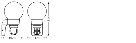 Lampa Ogrodowa Kinkiet Elewacyjny E27 IP44 SMART+ WiFi z Kamerą i Czujnikami Camera Globe LEDVANCE