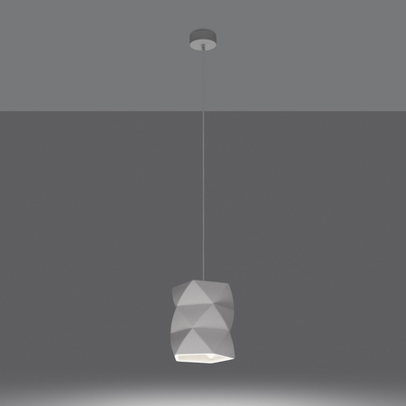 Lampa Sufitowa Wisząca Zwis E27 Żyrandol Geometryczna Biała Nowoczesna Gobi Sollux