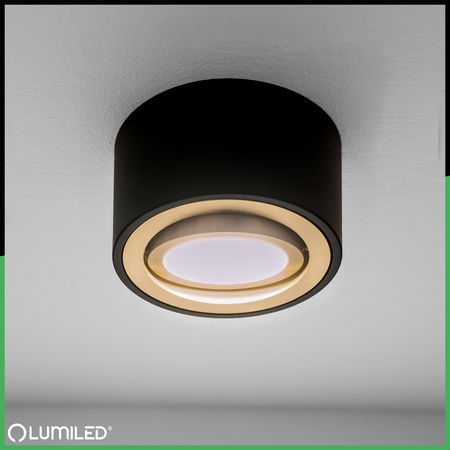 Oprawa Natynkowa HALOGENOWA Spot Tuba Ruchoma Okrągła Czarno-Złota 50mm AMAT-S LUMILED