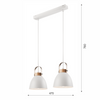 Lampa Wisząca Sufitowa DANIELLE 2xE27 Biała Brązowa LM-2.80 Lamkur