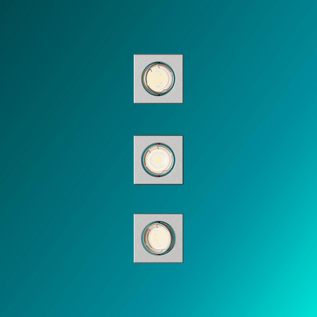 3x Oprawa Podtynkowa Wpuszczana LED GU10 Ruchoma Aluminiowa Kwadratowa Nikiel Peridot Philips