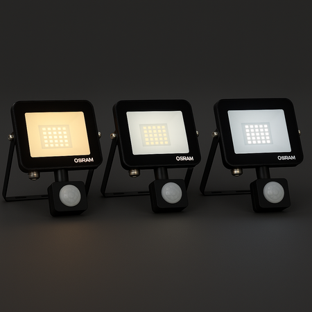 Naświetlacz LED Halogen Zewnętrzny Reflektor 10W 6500K 900lm IP65 z Czujnikiem Ruchu i Zmierzchu SENSOR FLOODLIGHT LUX OSRAM