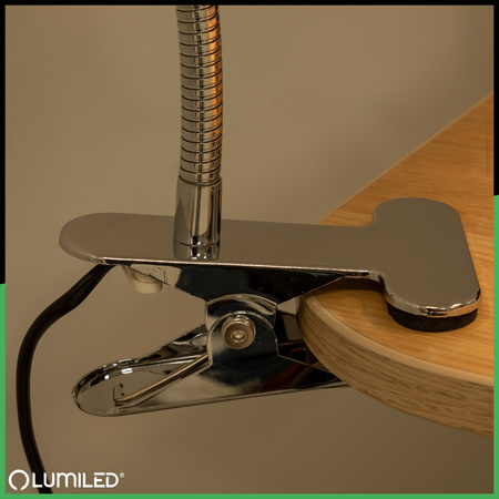 Lampka Biurkowa Stołowa Regulowana DONA Szkolna Nocna E27 Klips Biała LUMILED