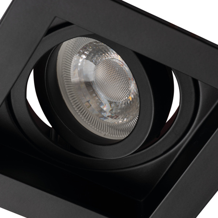 Oprawa sufitowa podtynkowa ARET GU10/GU5.3 Kwadratowa Ruchoma Czarna KANLUX