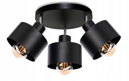 Kinkiet Ścienny Lampa Natynkowa Ruchomy E27 Okrągły Czarny Elza Masterled