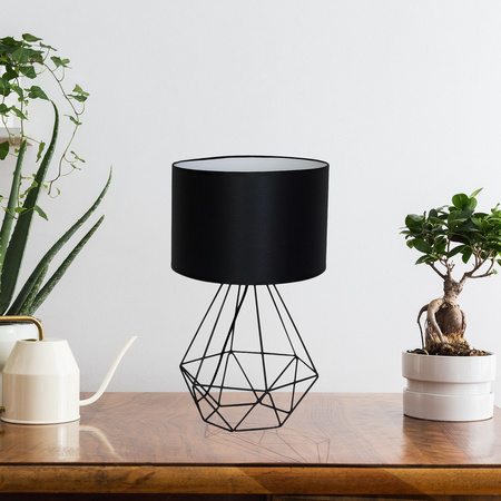 Lampka Biurkowa Stołowa LED BASKET Czarna 1xE27 Milagro