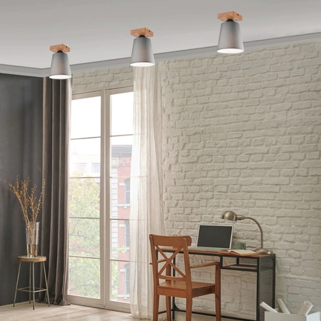 Lampa Sufitowa LULA E27 Szara Dębowa LM-1.200 Lamkur