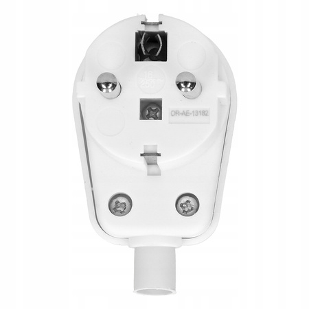 Wtyczka Elektryczna Kątowa Wtyk UNI-SCHUKO z Uziemieniem Rozbieralna Biała ORNO