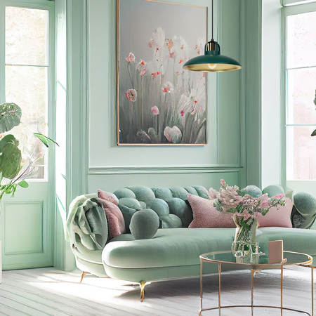 Lampa Wisząca Sufitowa FELIX Zielona Złota 1xE27 Milagro