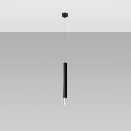 Lampa Sufitowa Oprawa Natynkowa SPOT TUBA G9 Wisząca Zwis Tubularna Czarna Nowoczesna Wezyr Sollux