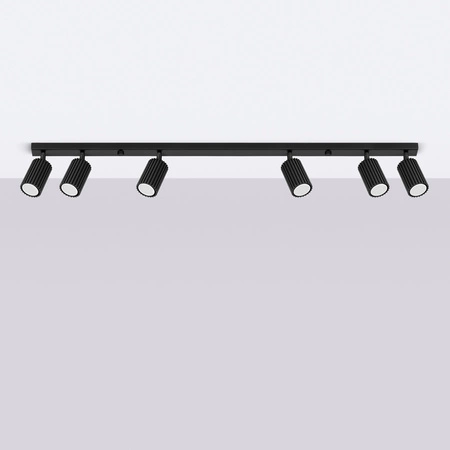 Lampa Sufitowa Reflektor Tuba Spot 6x GU10 Czarna Karbon Deep Space SL.1585 Sollux