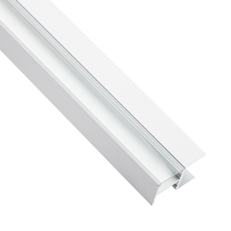 Profil Meblowy Aluminiowy Anodowany do taśm LED KM48 Srebrny Regałowy Nawierzchniowy 1m + Przesłona przeźroczysta + Zaślepki