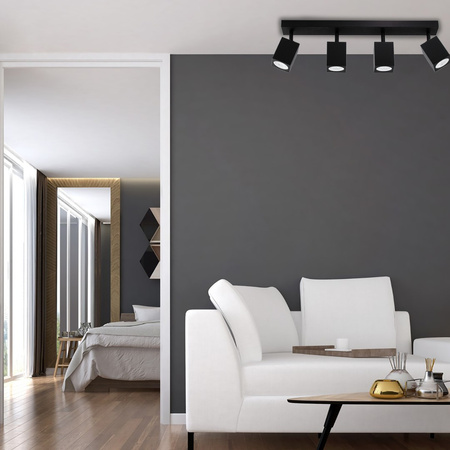 Lampa Sufitowa Reflektor 4xGU10 Listwa Belka QUANTUS Czarna