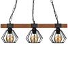 Lampa wisząca ULF 3xE27 60W Drewniana Belka Czarna MLP6193 Milagro Metal + Drewno