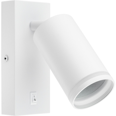 Lampa ścienna Kinkiet GU10 RING z włącznikiem biały